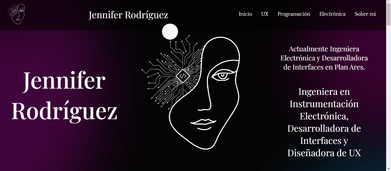 Imagen de la segunda version del portfolio web hecha en 2023 con html5 y css3.